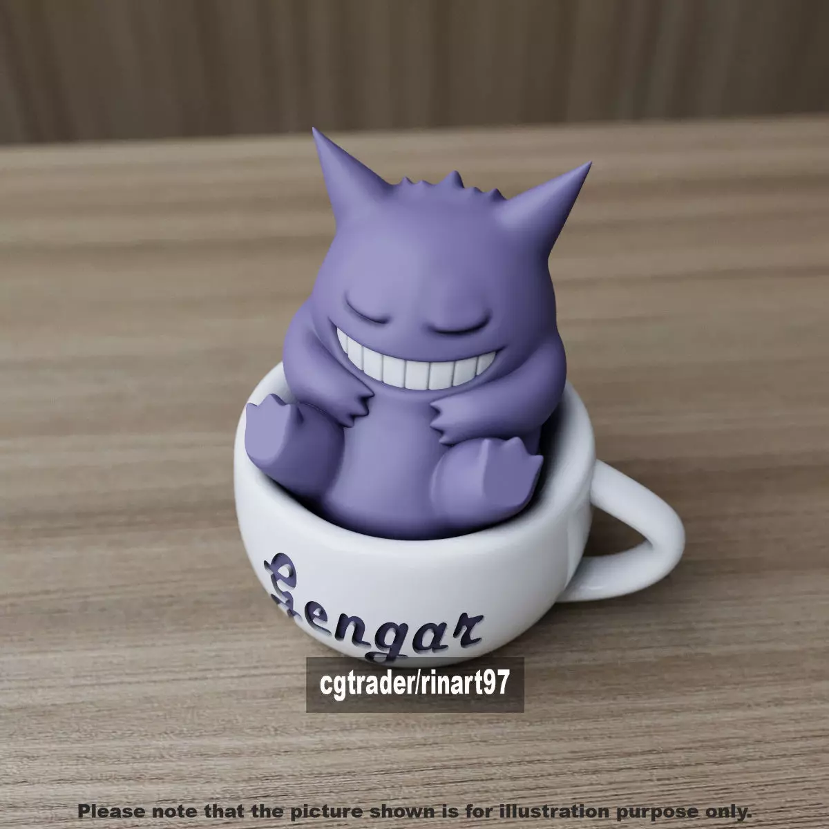 Gengar chill cup 3D print model_3