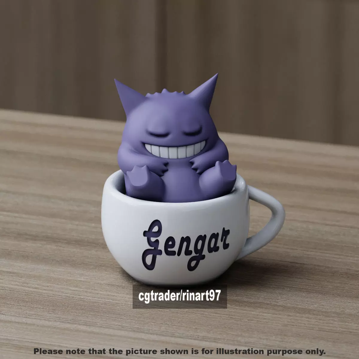 Gengar chill cup 3D print model_7