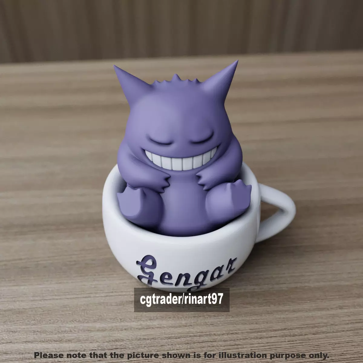 Gengar chill cup 3D print model_2