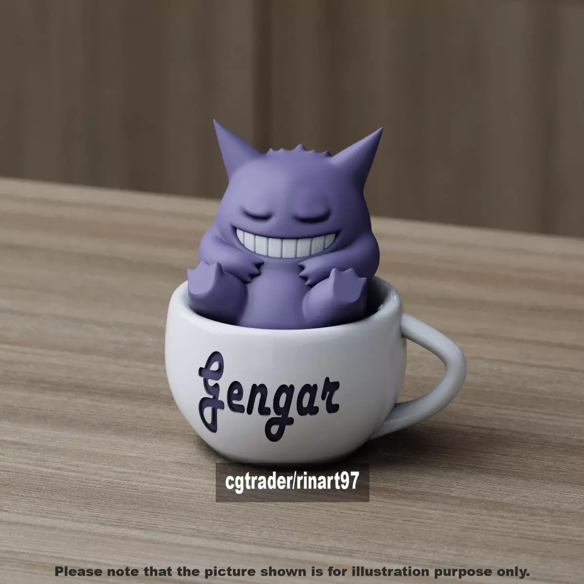 Gengar chill cup 3D print model_5