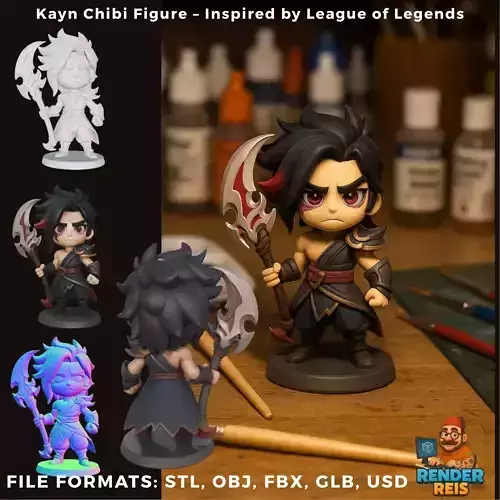 Kayn Chibi Figure  Inspired by League of Legends