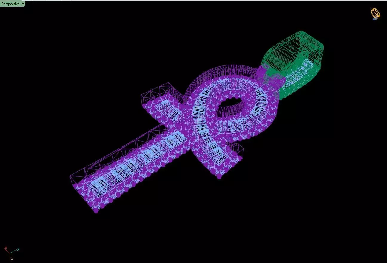 Custom Ankh Cross Pendant - Ankh Diamond Necklace  3D print model_12