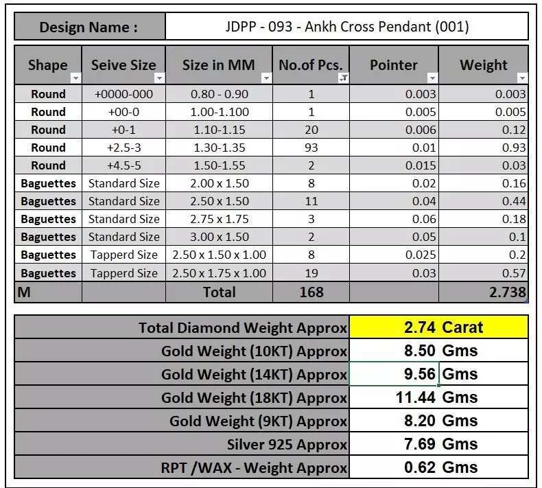 Custom Ankh Cross Pendant - Ankh Diamond Necklace  3D print model_14