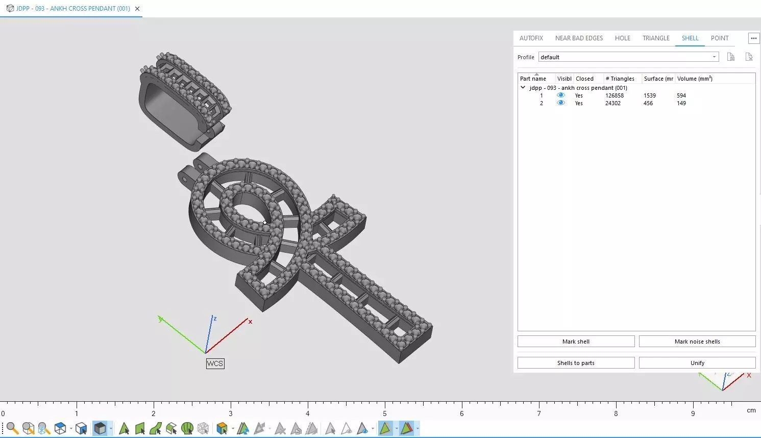 Custom Ankh Cross Pendant - Ankh Diamond Necklace  3D print model_15