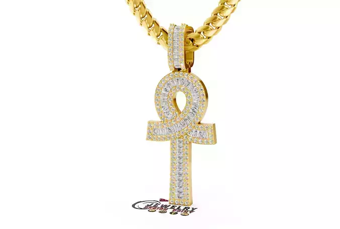 Custom Ankh Cross Pendant - Ankh Diamond Necklace 