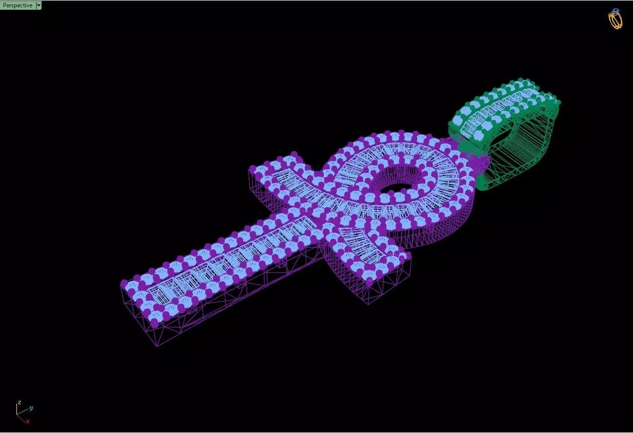 Custom Ankh Cross Pendant - Ankh Diamond Necklace  3D print model_10