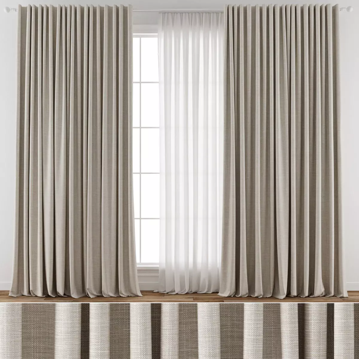 Curtain 001 3D model_0