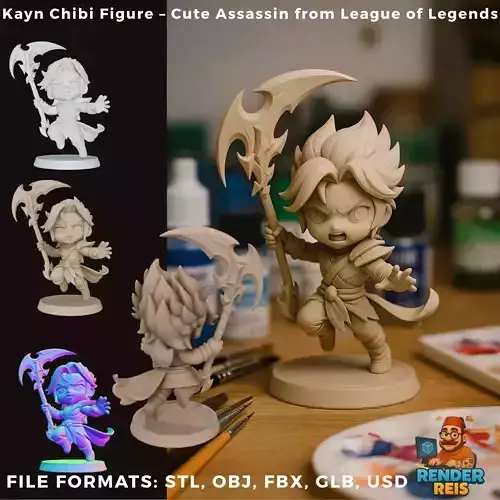 Kayn Chibi Figure  Cute Assassin from League of Legends