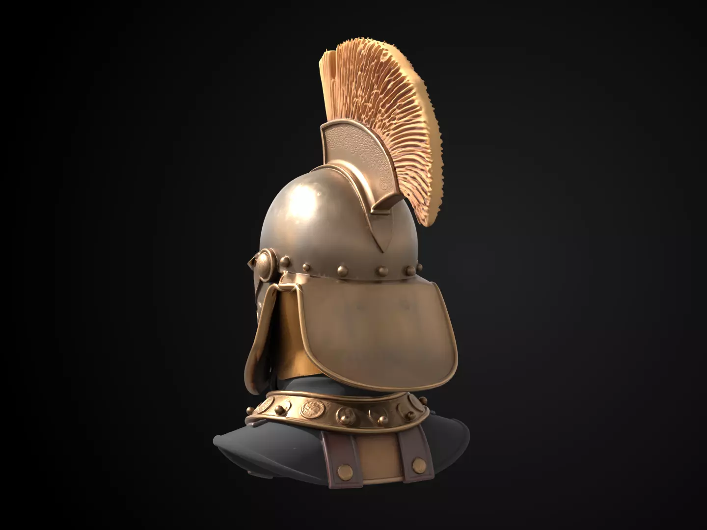 Stylized Medieval Helmet - Barons Crest Helm 3D print model_7