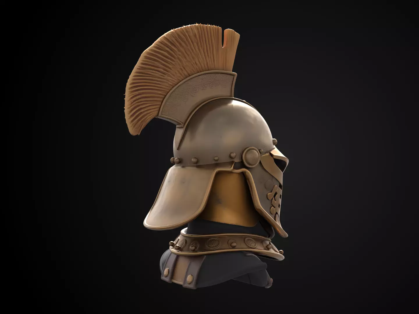 Stylized Medieval Helmet - Barons Crest Helm 3D print model_4