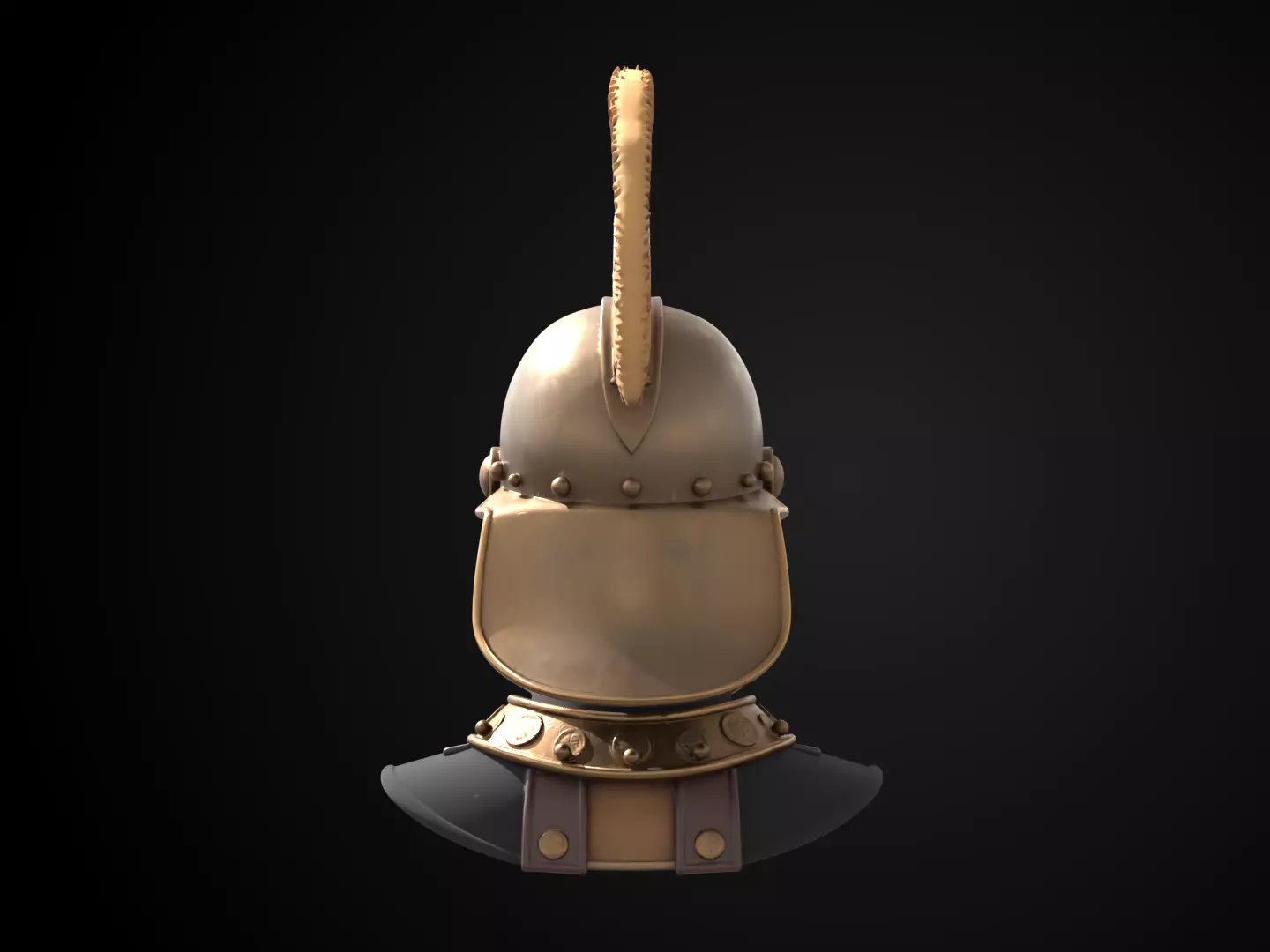 Stylized Medieval Helmet - Barons Crest Helm 3D print model_6