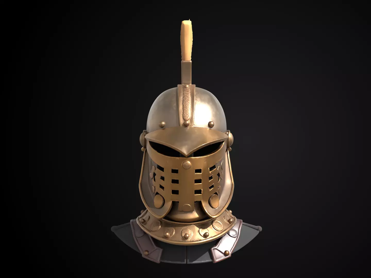 Stylized Medieval Helmet - Barons Crest Helm 3D print model_12