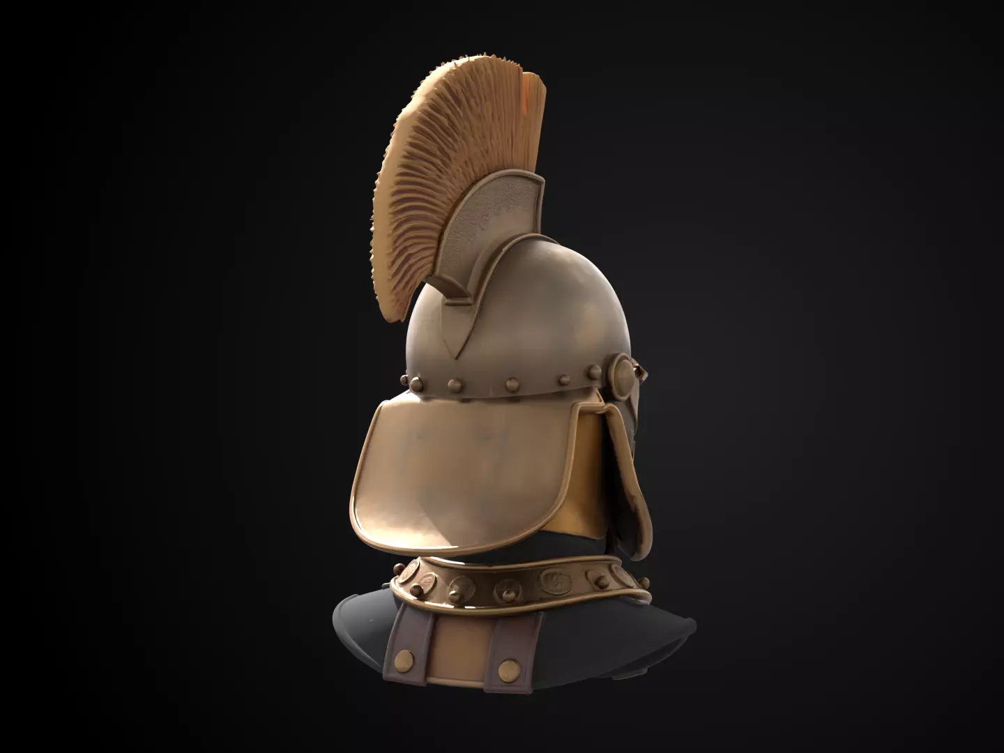 Stylized Medieval Helmet - Barons Crest Helm 3D print model_5