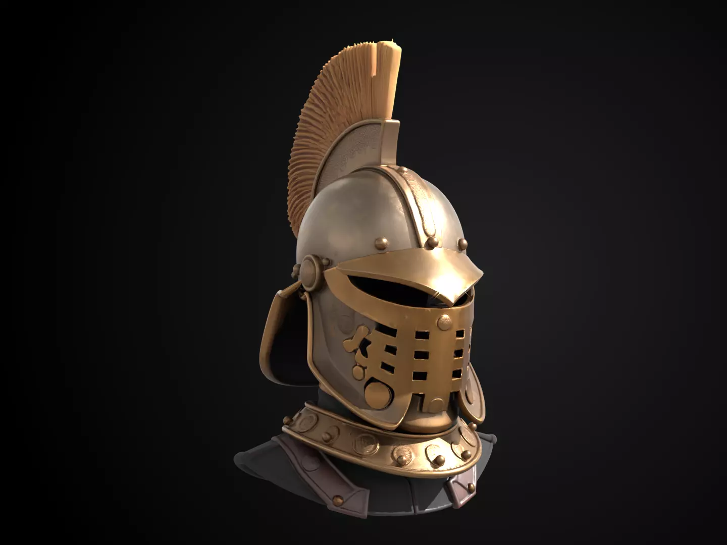 Stylized Medieval Helmet - Barons Crest Helm 3D print model_1
