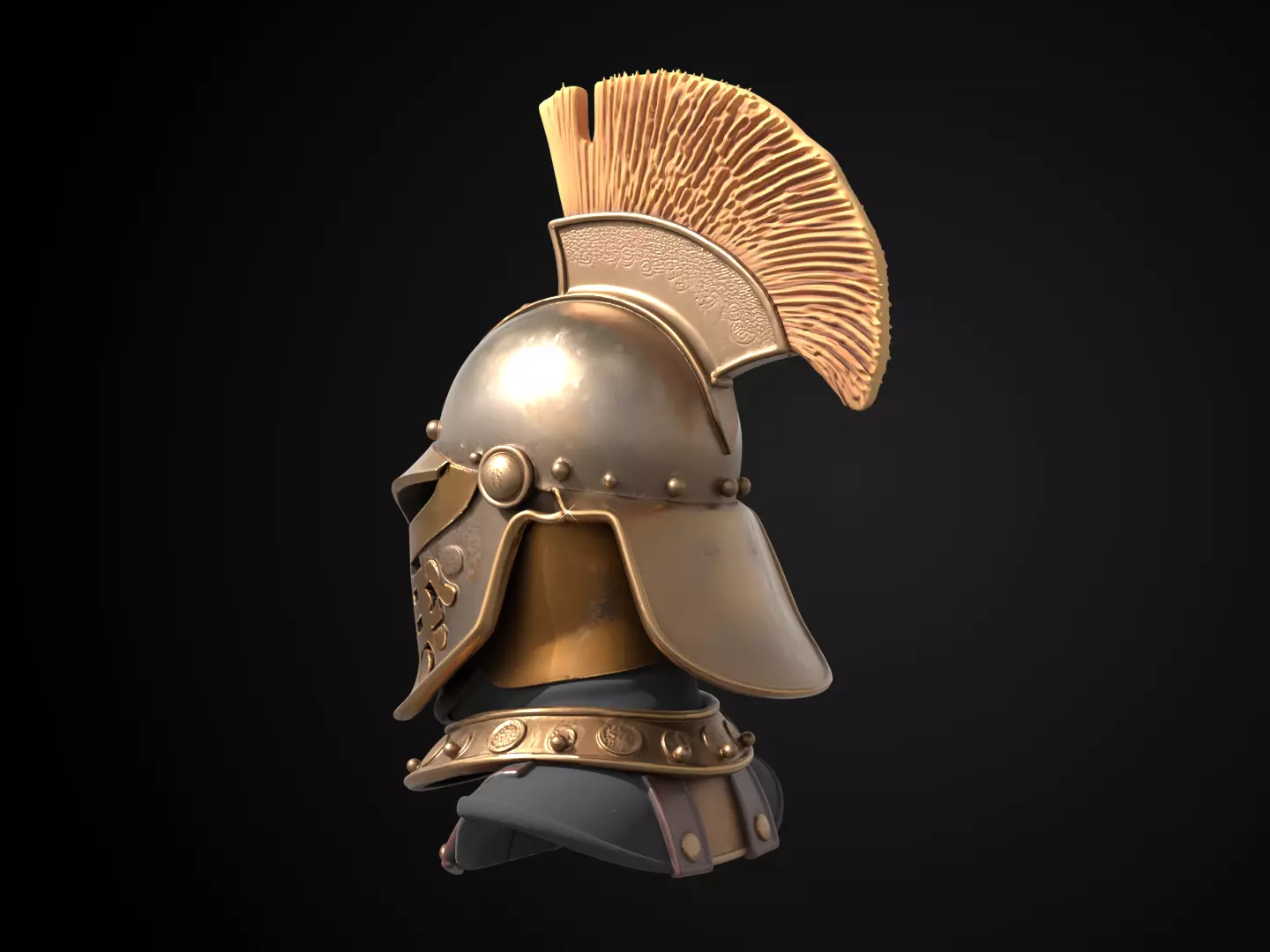 Stylized Medieval Helmet - Barons Crest Helm 3D print model_8
