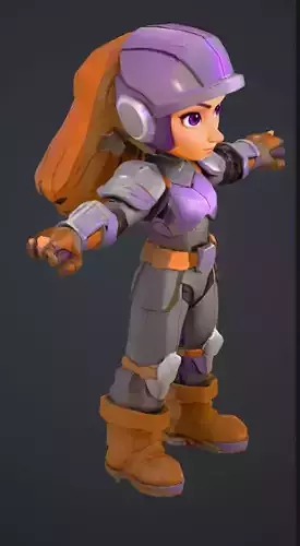 Stylized Futuristic Warrior Girl