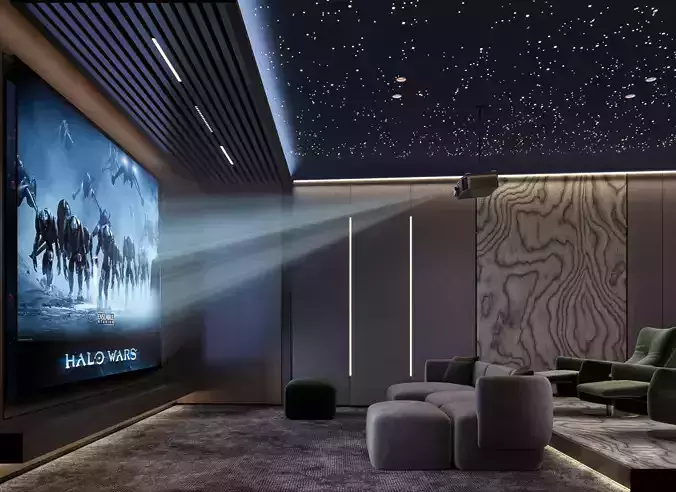 Luxury Home Cinema Interior Villa Theater 3Ds Max FBX