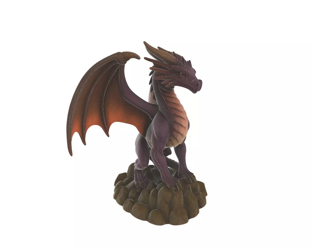 Epic Red Dragon Guardian Statue Fantasy Collectible Model 3D print model