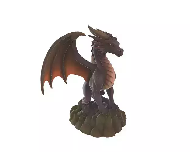 Epic Red Dragon Guardian Statue Fantasy Collectible Model