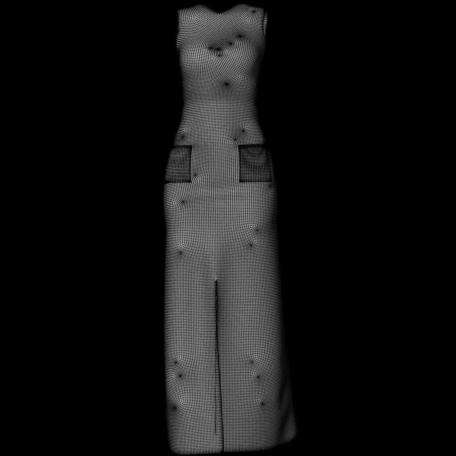 3D Female Dress - Maxi Dress Low-poly 3D model_25