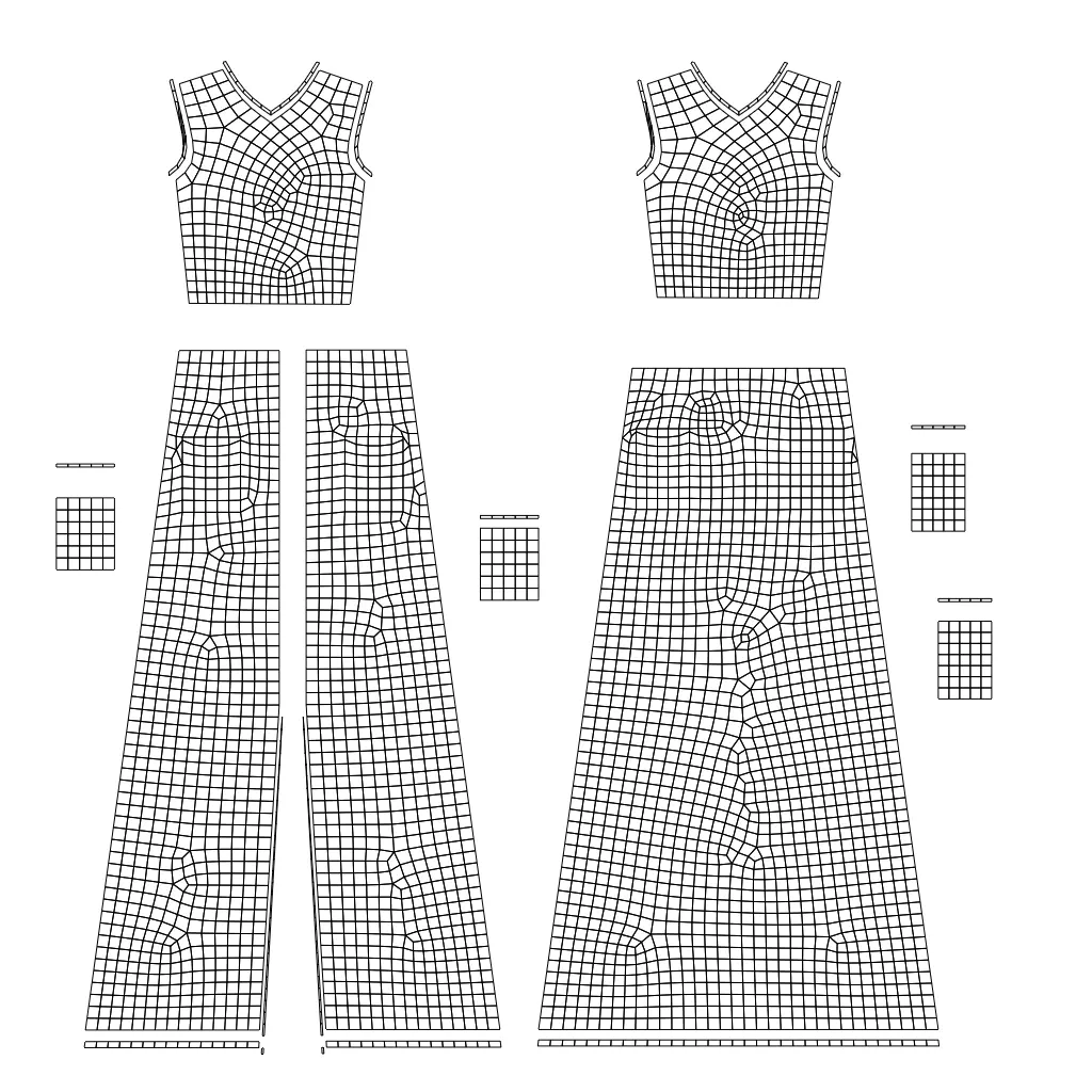 3D Female Dress - Maxi Dress Low-poly 3D model_19