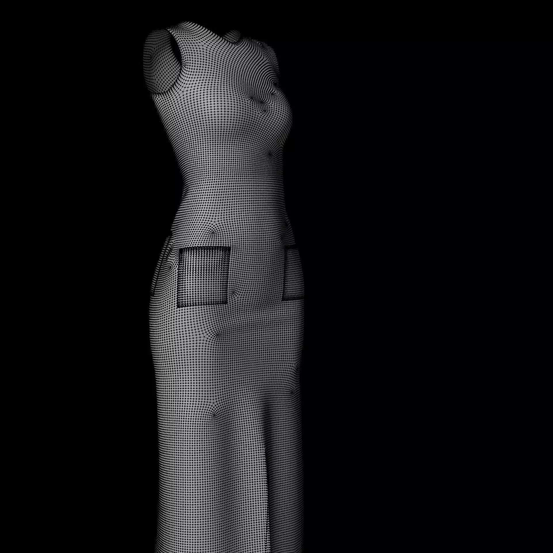 3D Female Dress - Maxi Dress Low-poly 3D model_20