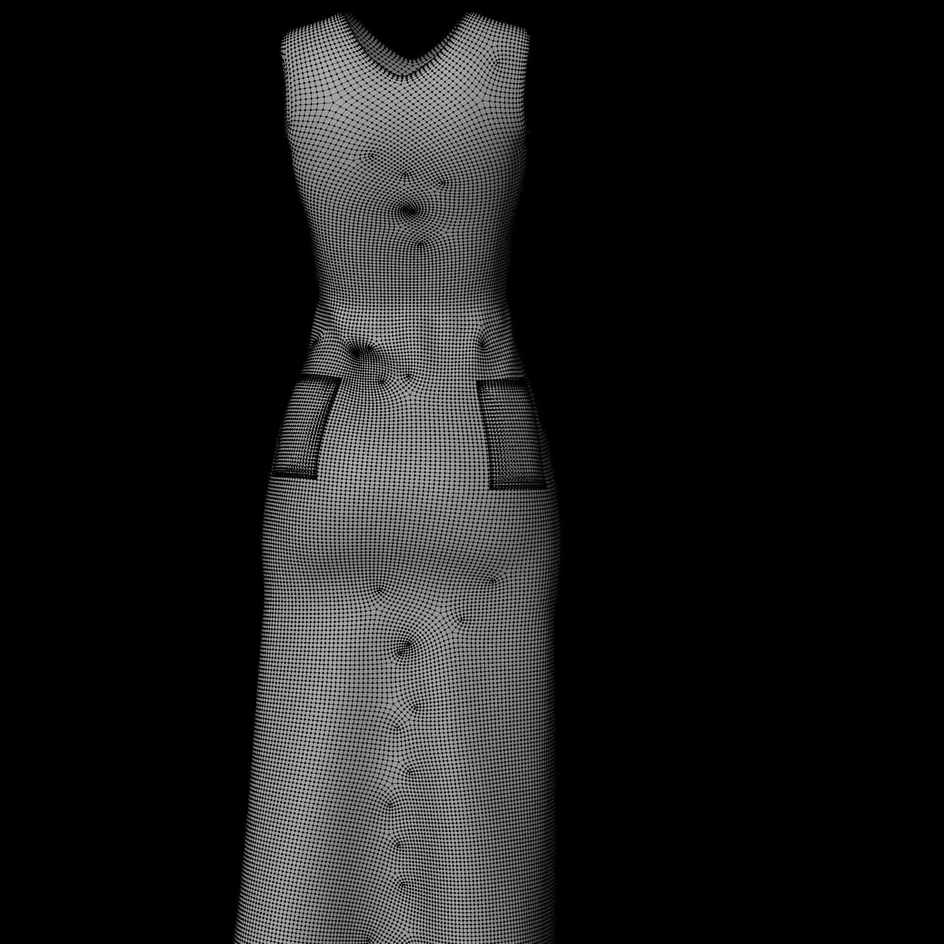 3D Female Dress - Maxi Dress Low-poly 3D model_21