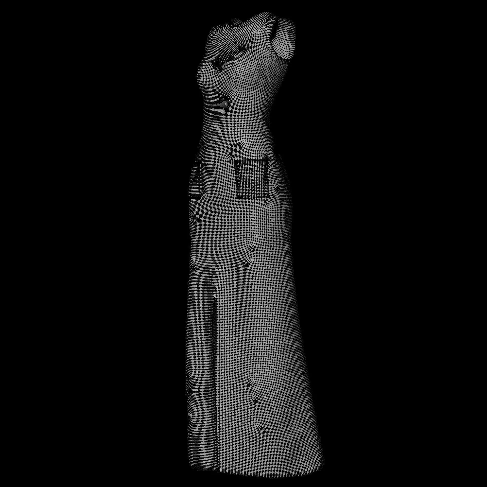 3D Female Dress - Maxi Dress Low-poly 3D model_22