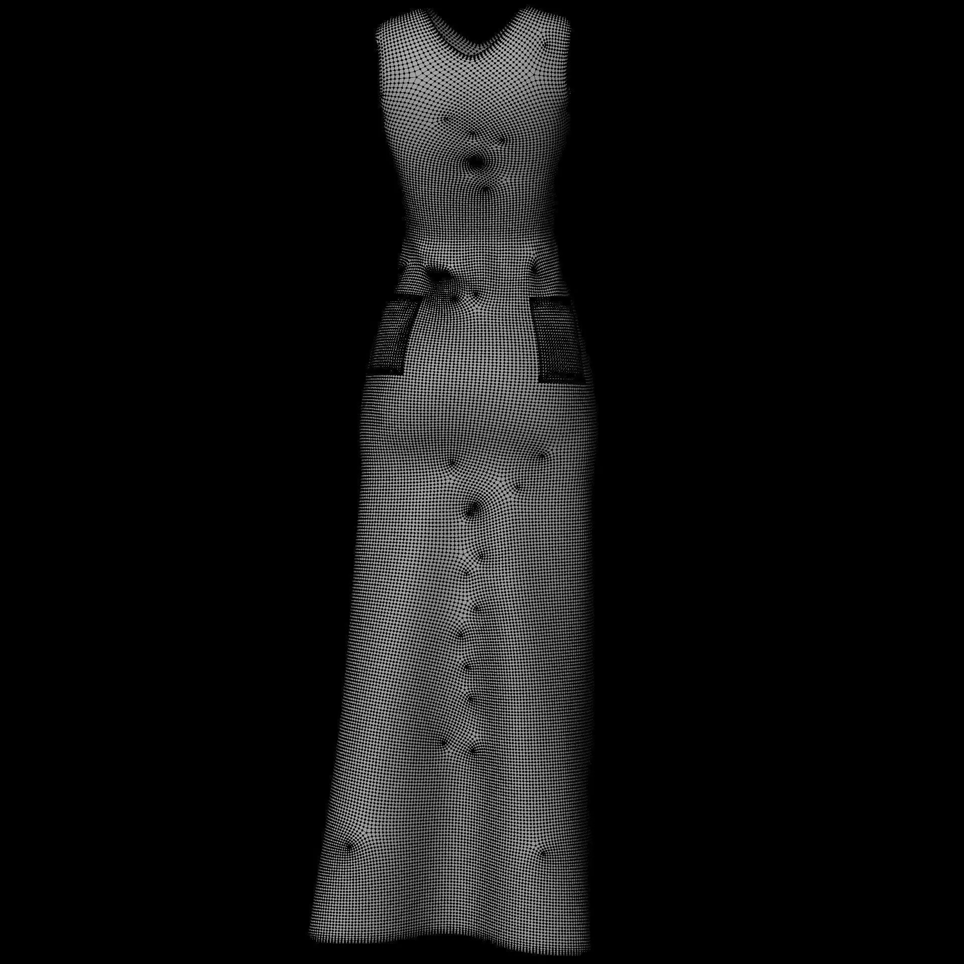 3D Female Dress - Maxi Dress Low-poly 3D model_24