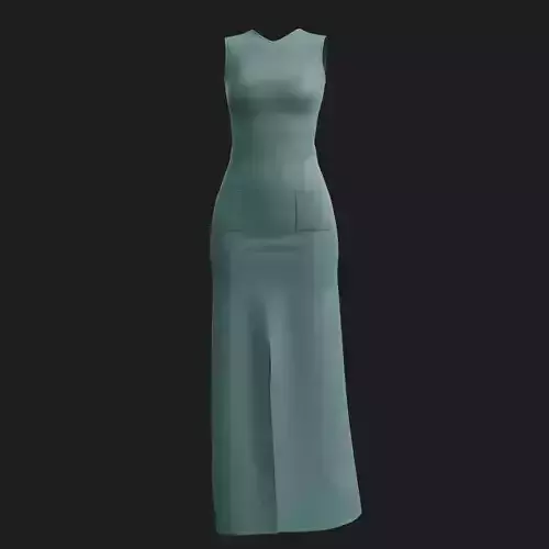 3D Female Dress - Maxi Dress Low-poly 3D model 3D Female Dress - Maxi Dress Low-poly 3D model