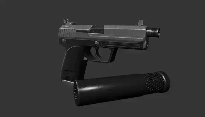 Pistol Game Ready 3D Model Inspired by USP