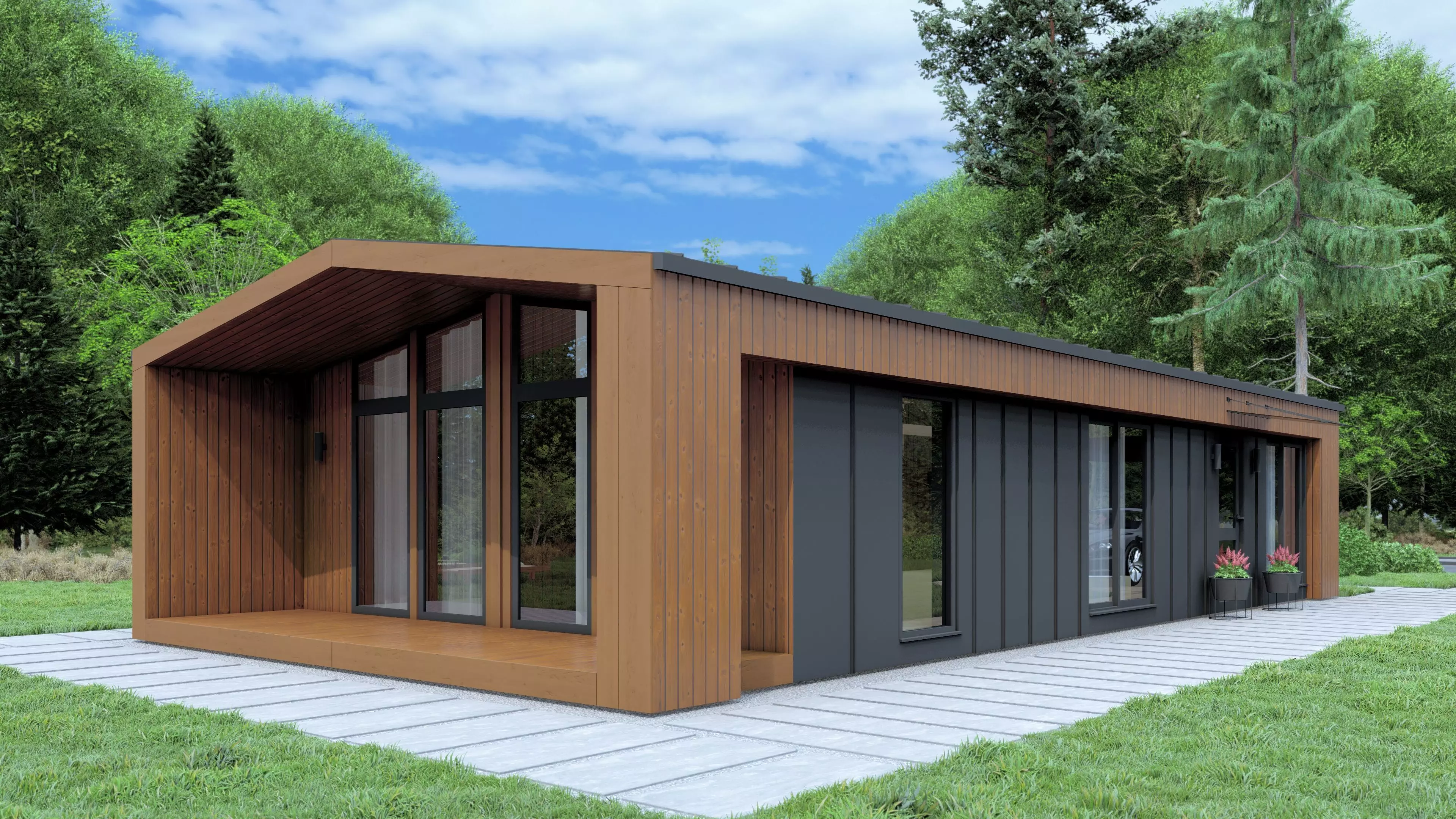 Single-Storey Modular House 3D model_1