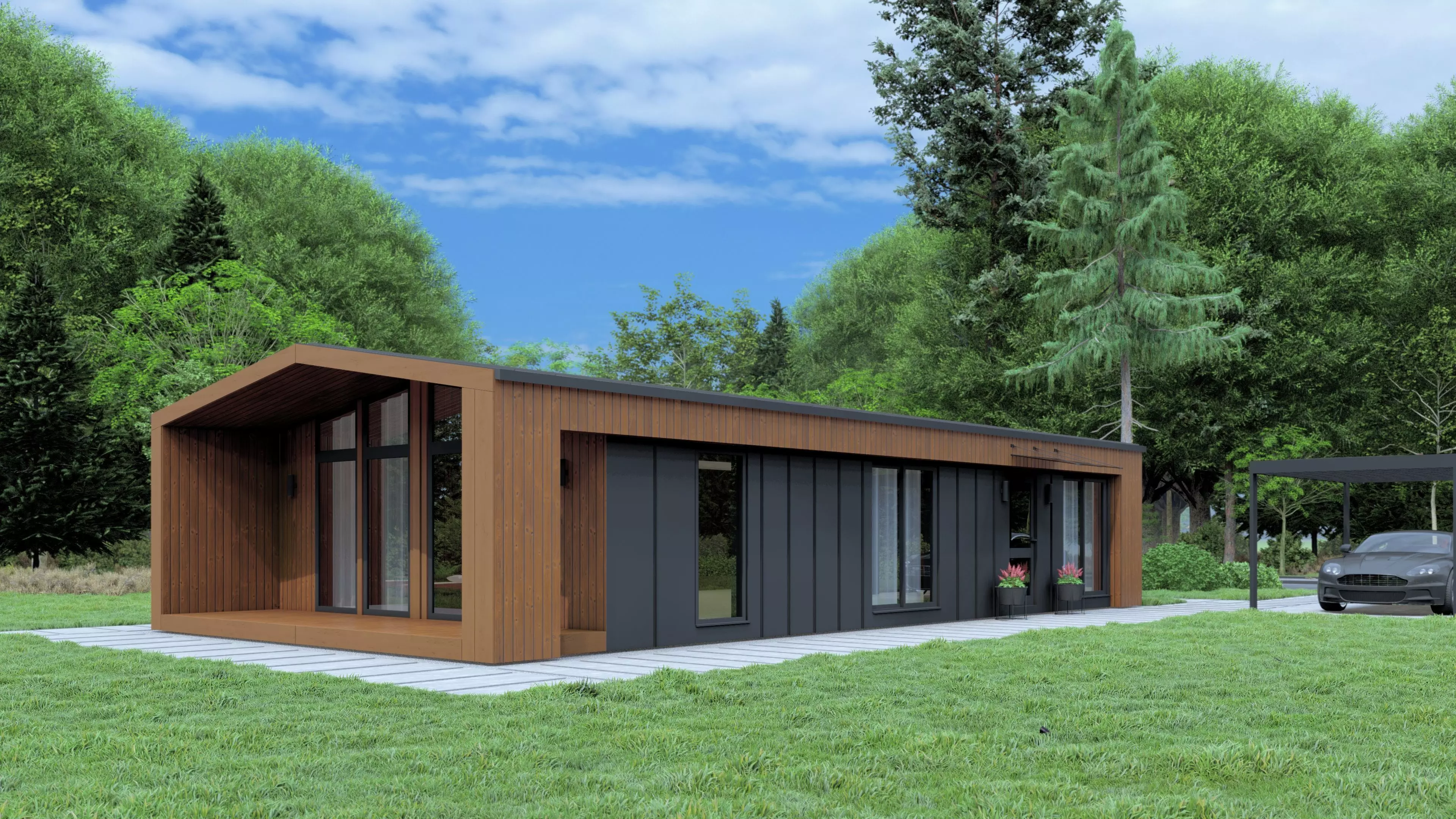 Single-Storey Modular House 3D model_0