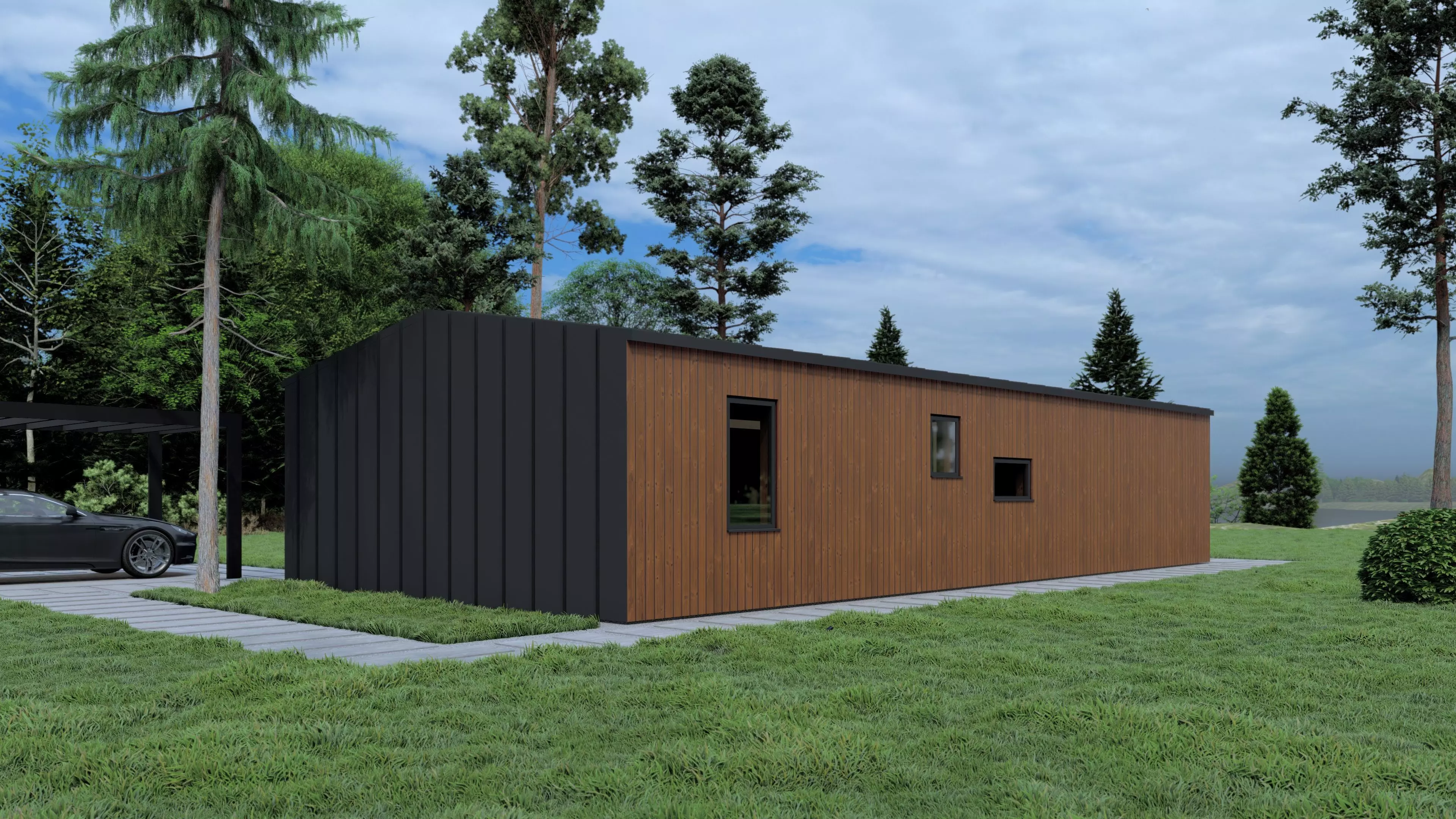Single-Storey Modular House 3D model_2