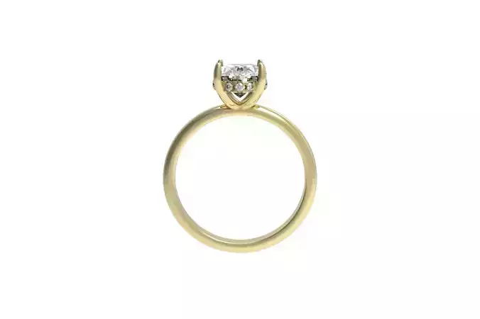 Engagement ring with hidden halo 3D print model