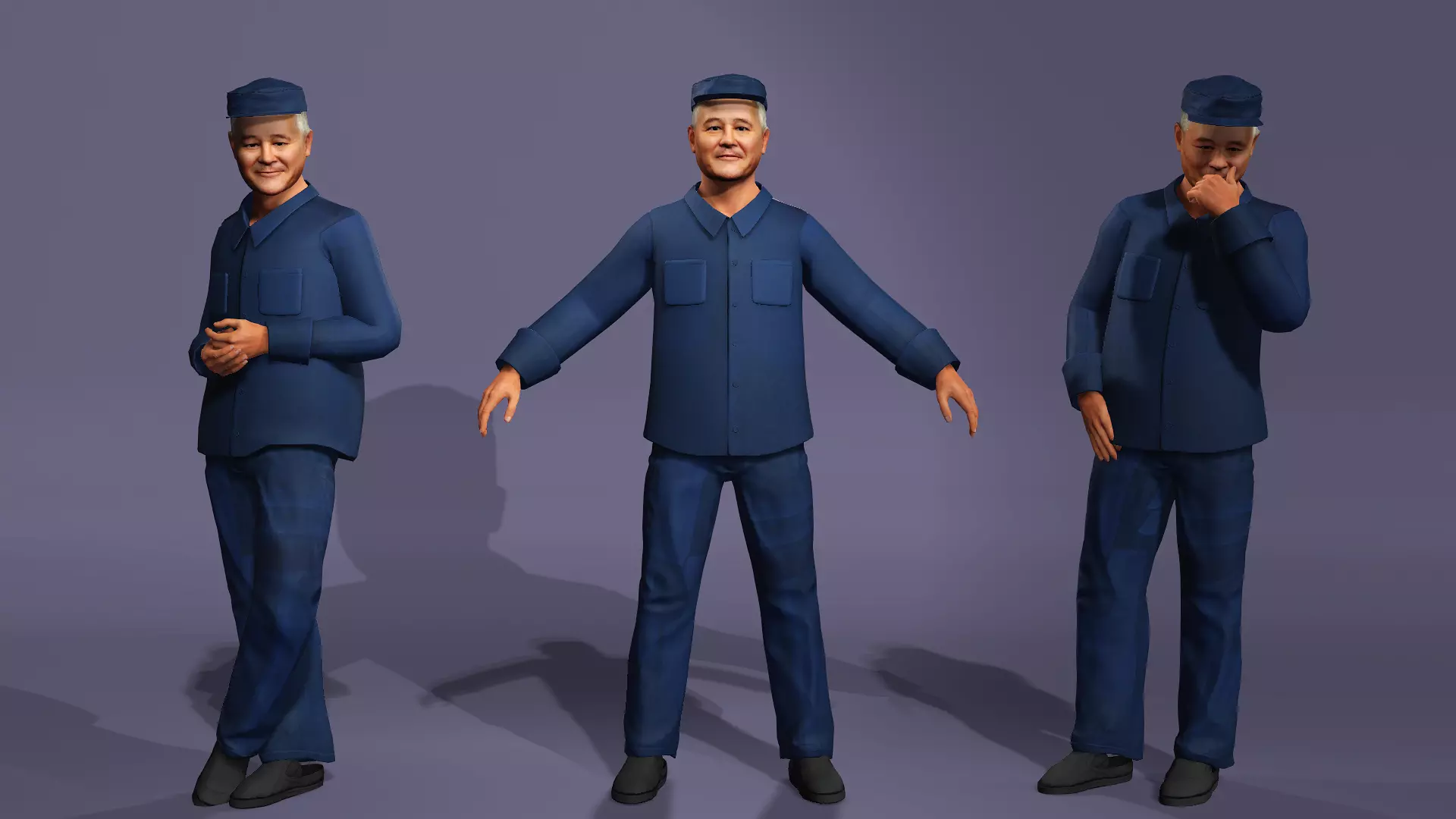 Realistic Comedy Character Zhao Benshan Chinese Comedy Actor 3D model_0