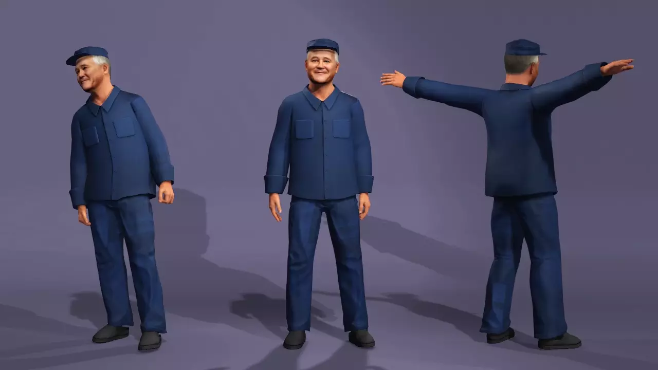 Realistic Comedy Character Zhao Benshan Chinese Comedy Actor 3D model_8