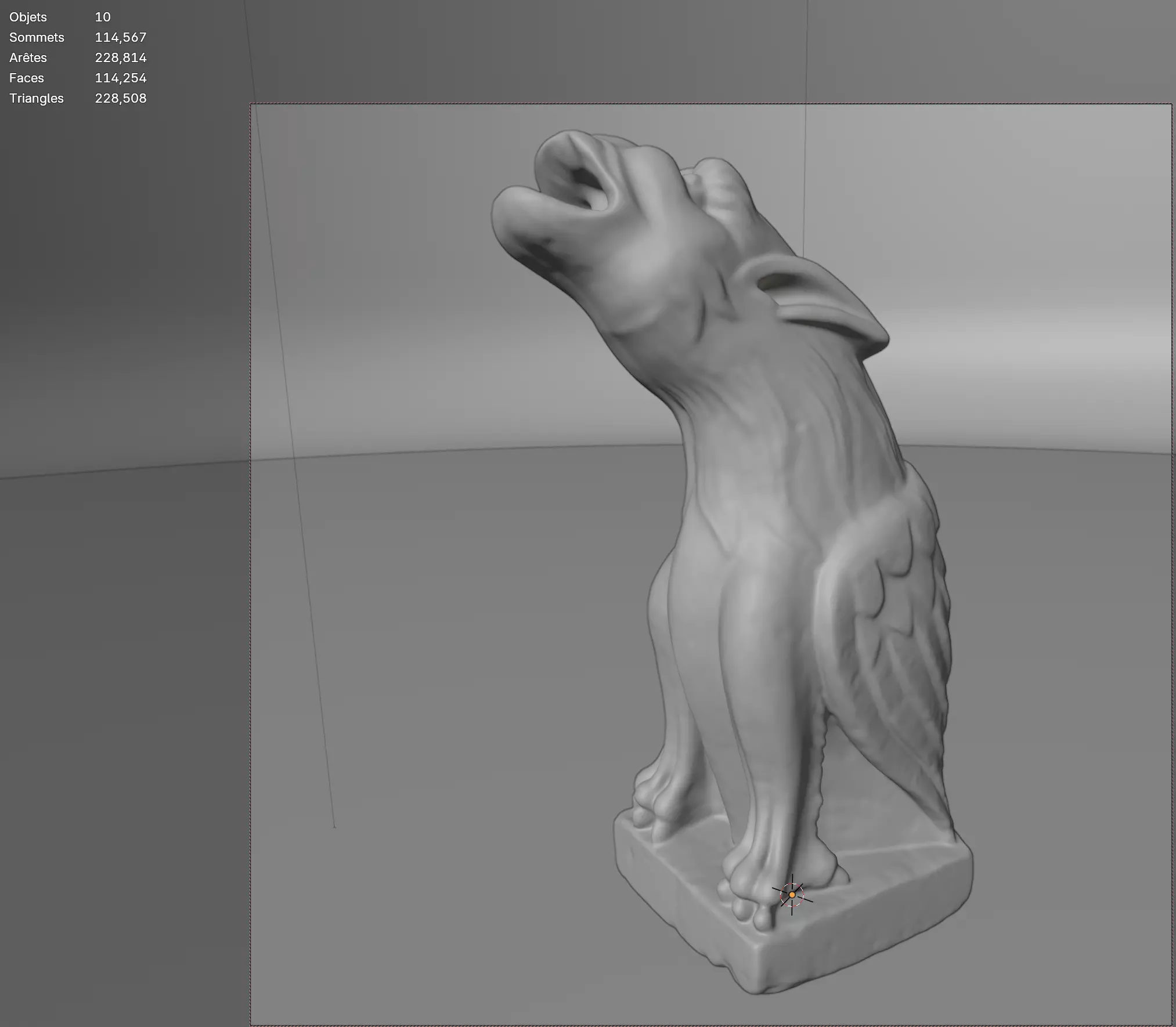 Aunthentic gargoyle stone sculpture Low-poly 3D model_4