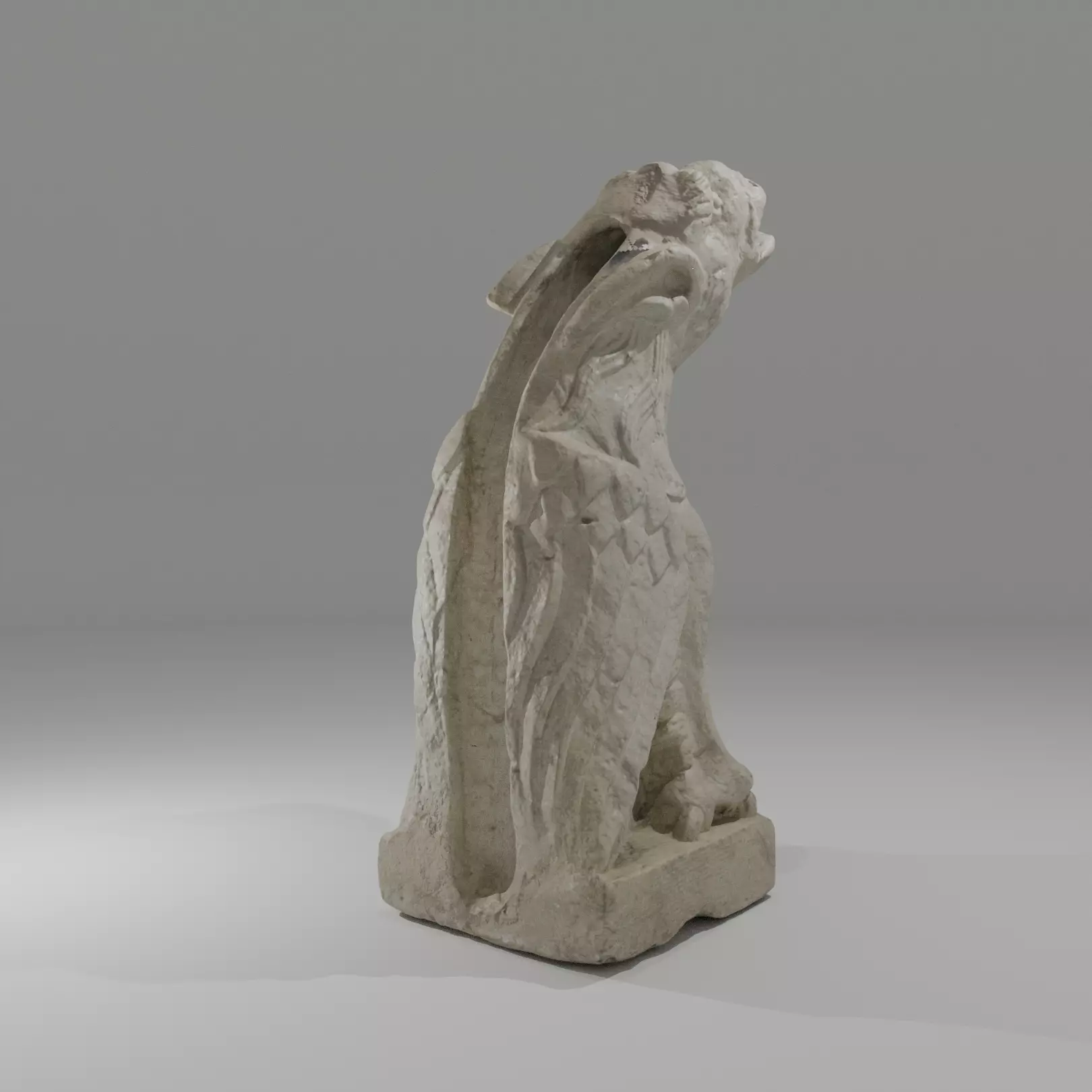 Aunthentic gargoyle stone sculpture Low-poly 3D model_5