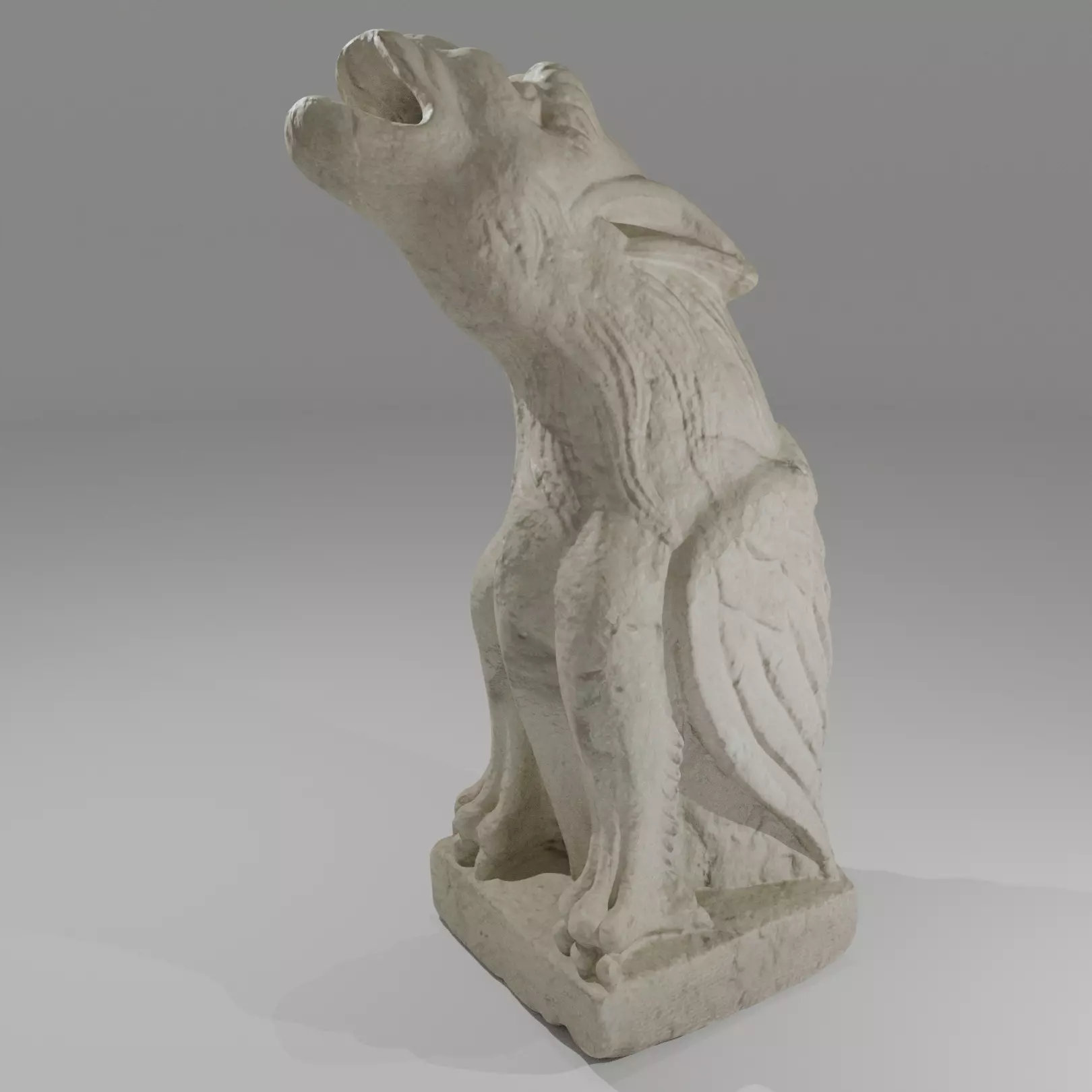 Aunthentic gargoyle stone sculpture Low-poly 3D model_2