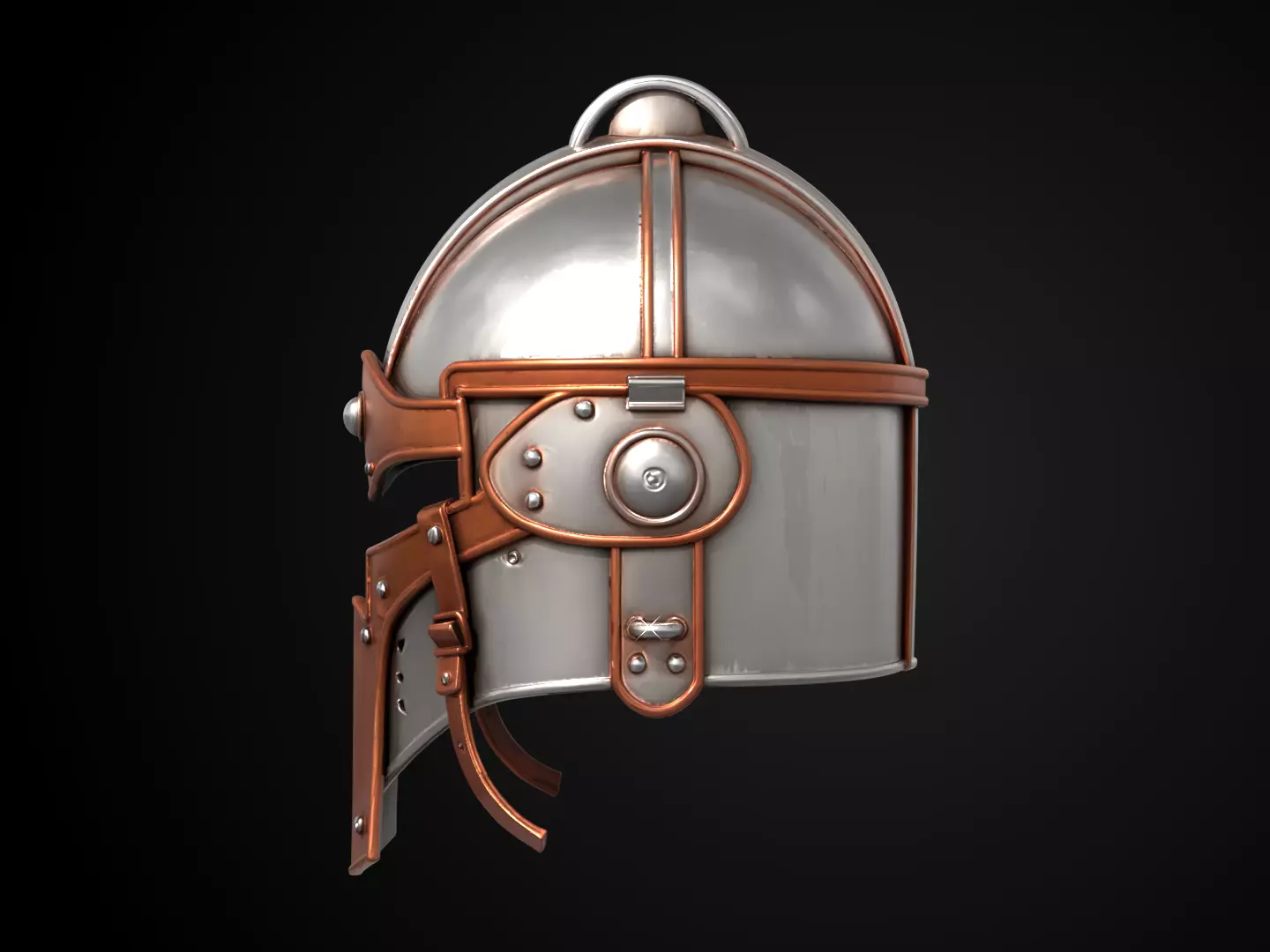 Stylized Medieval Helmet - Young Squire 3D print model_9