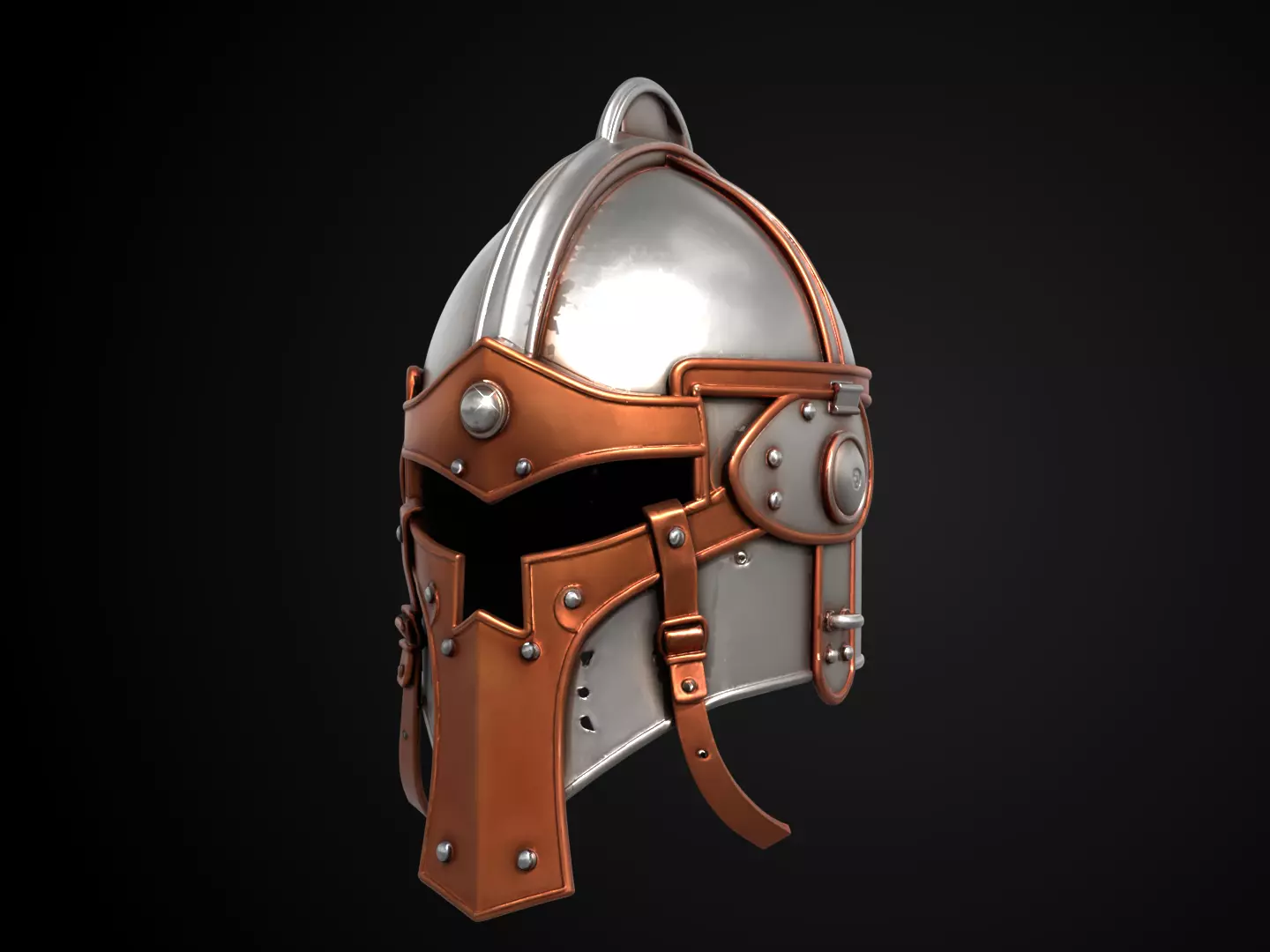 Stylized Medieval Helmet - Young Squire 3D print model_11