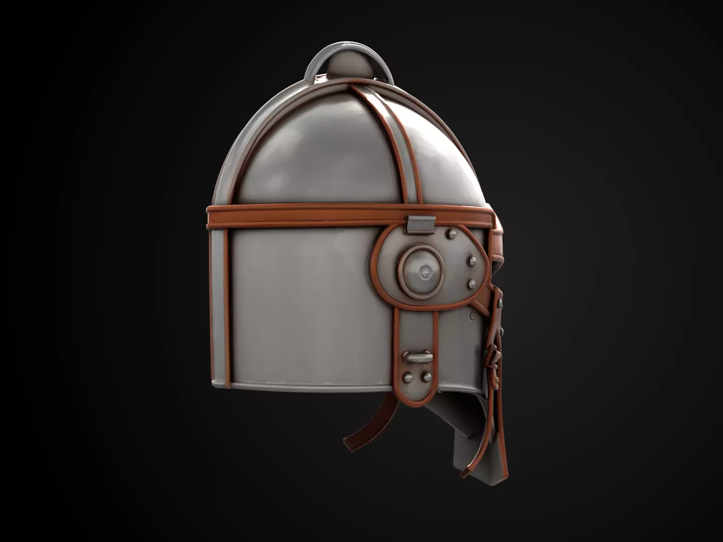 Stylized Medieval Helmet - Young Squire 3D print model_4