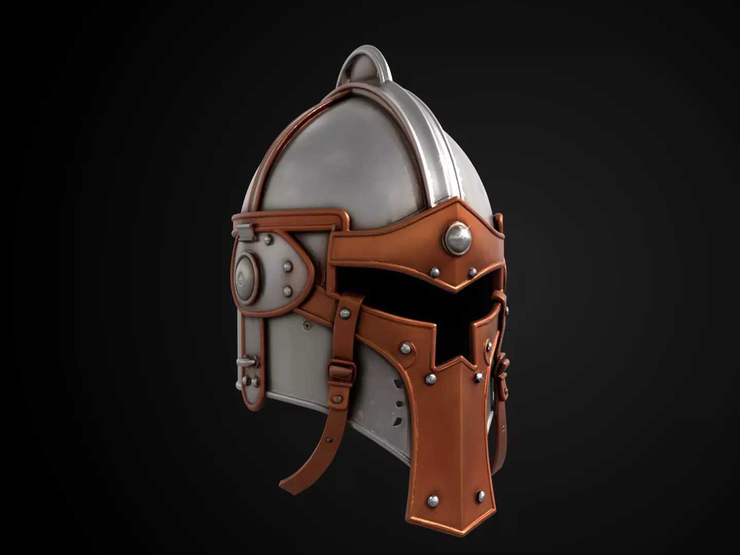 Stylized Medieval Helmet - Young Squire 3D print model_1