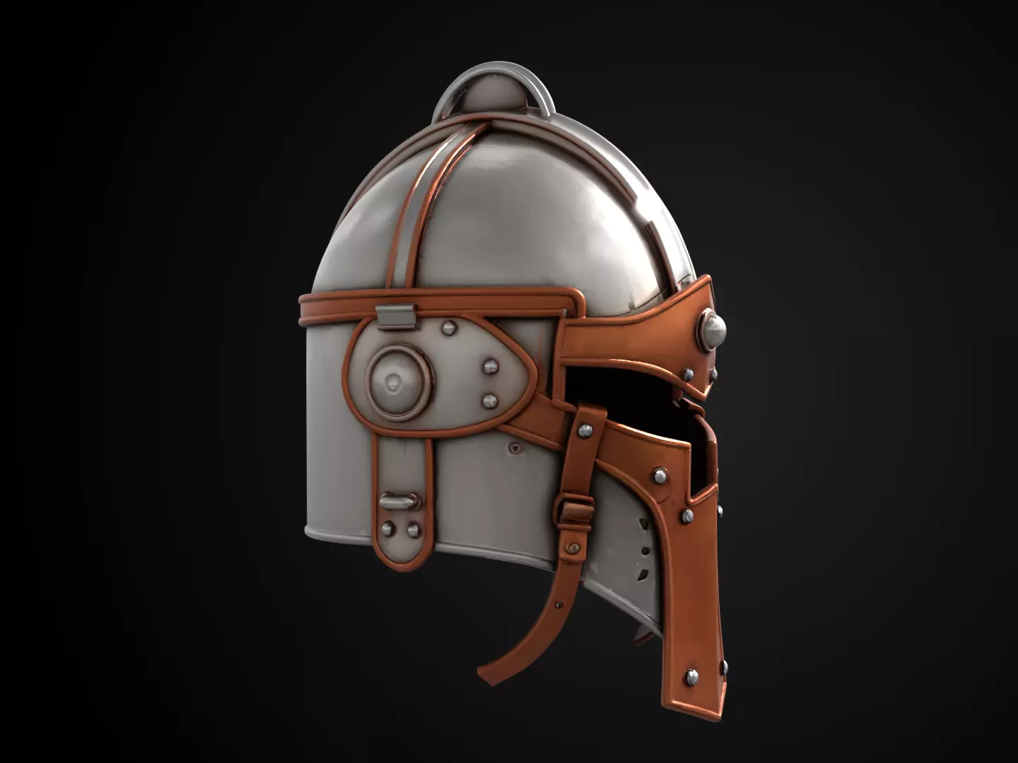 Stylized Medieval Helmet - Young Squire 3D print model_2
