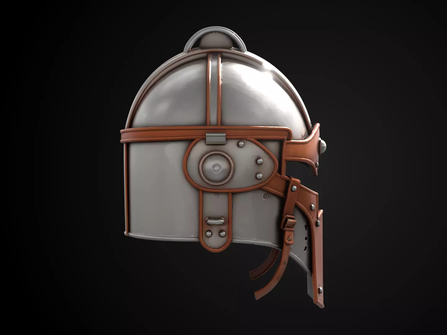 Stylized Medieval Helmet - Young Squire 3D print model_3