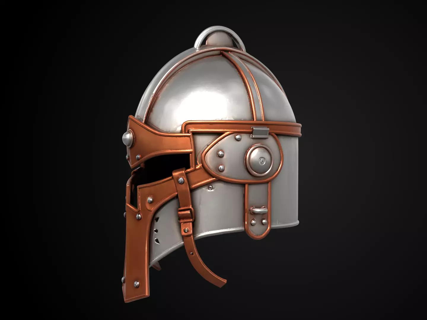Stylized Medieval Helmet - Young Squire 3D print model_10