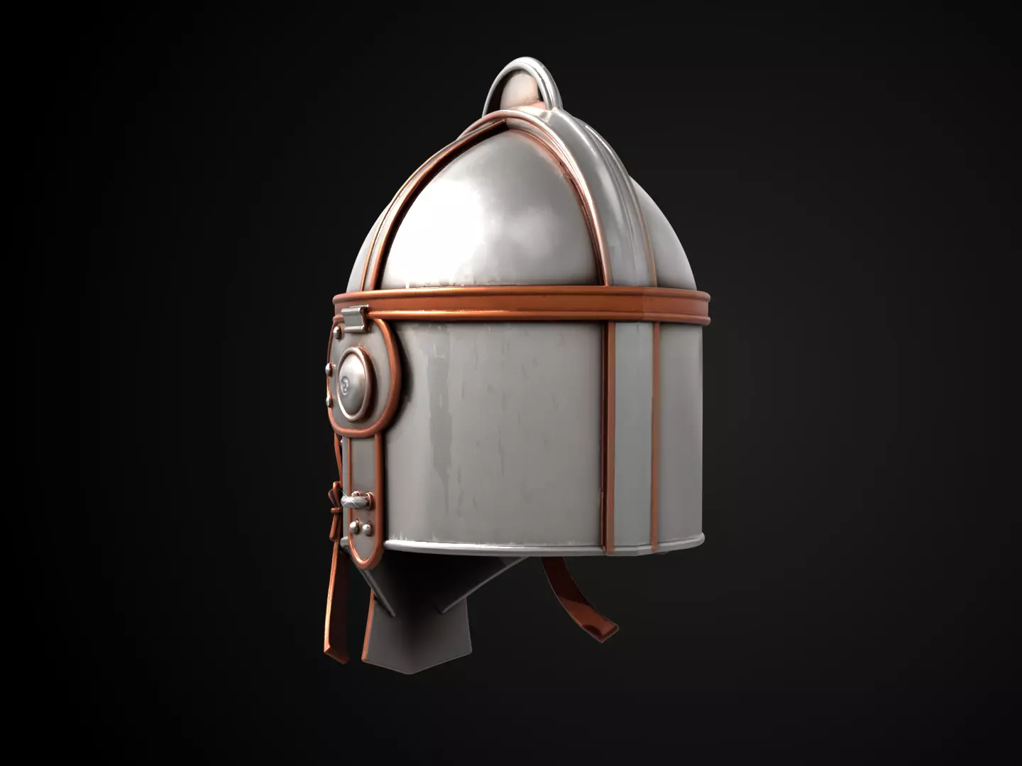 Stylized Medieval Helmet - Young Squire 3D print model_7
