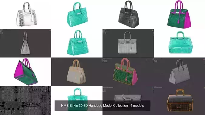 HMS Birkin 30 3D Handbag Model Collection