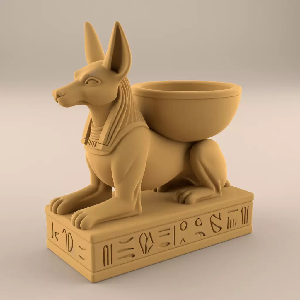 Egyptian Anubis Planter urn Candle and Candy Holder 3D print model